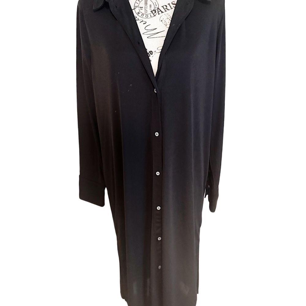 Black Button-Up Shirt Dress